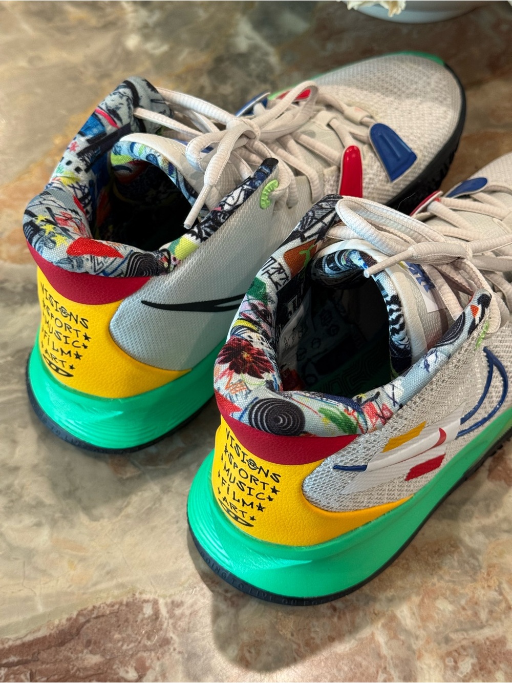 Nike Kyrie 7 “Visions” Basketball Shoes 2021 | White Multi-Color | Men’s Size 10 - Picture 10 of 14